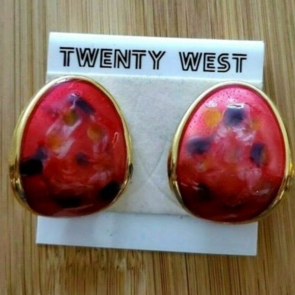 Twenty West Earrings NWT Watermelon Slices Pierced - Picture 2 of 4